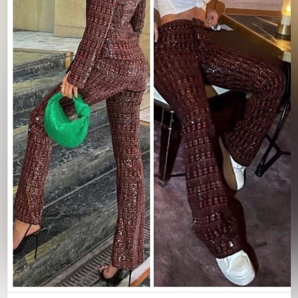 BLOGGERS‎ FAV Zara Sequin pants NWOT sz medium M